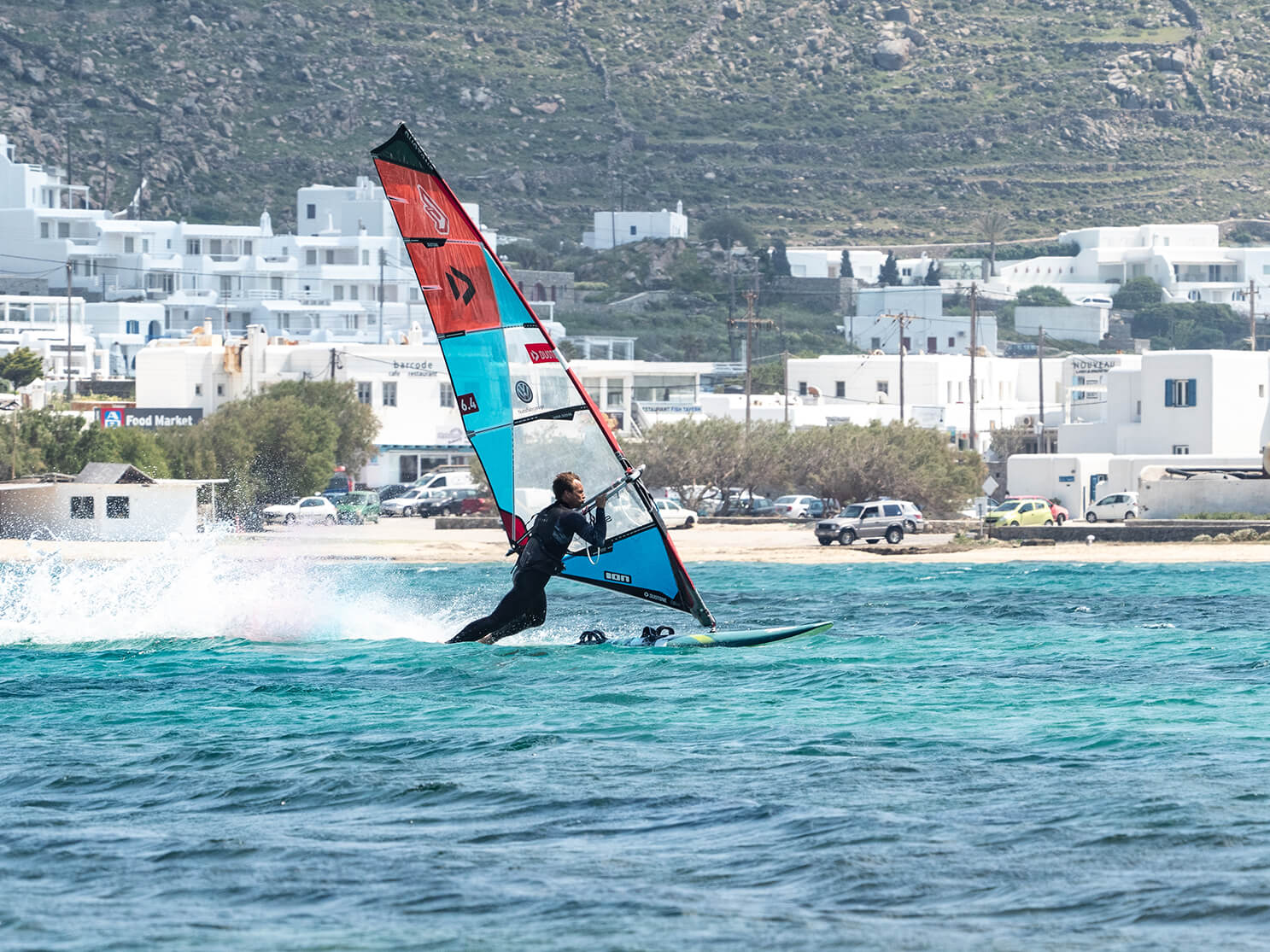 Mykonos, Surfbericht, surfen, Chora Mykonos, Windmühlen, Wahrzeichen Mykonos, Text, Fotos, Windsurf