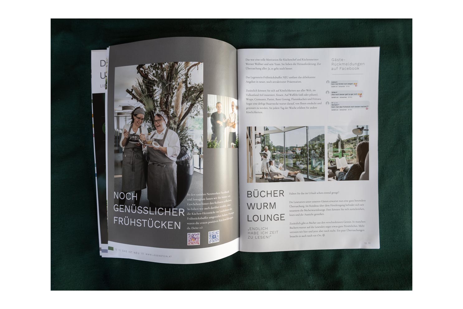 editorial design, Magazin Gestaltung, Konzept, Farbkonzept, Vulkanlandhotel Legenstein, Grafik, Werbung, Prospekt, Hotel, Tourismus