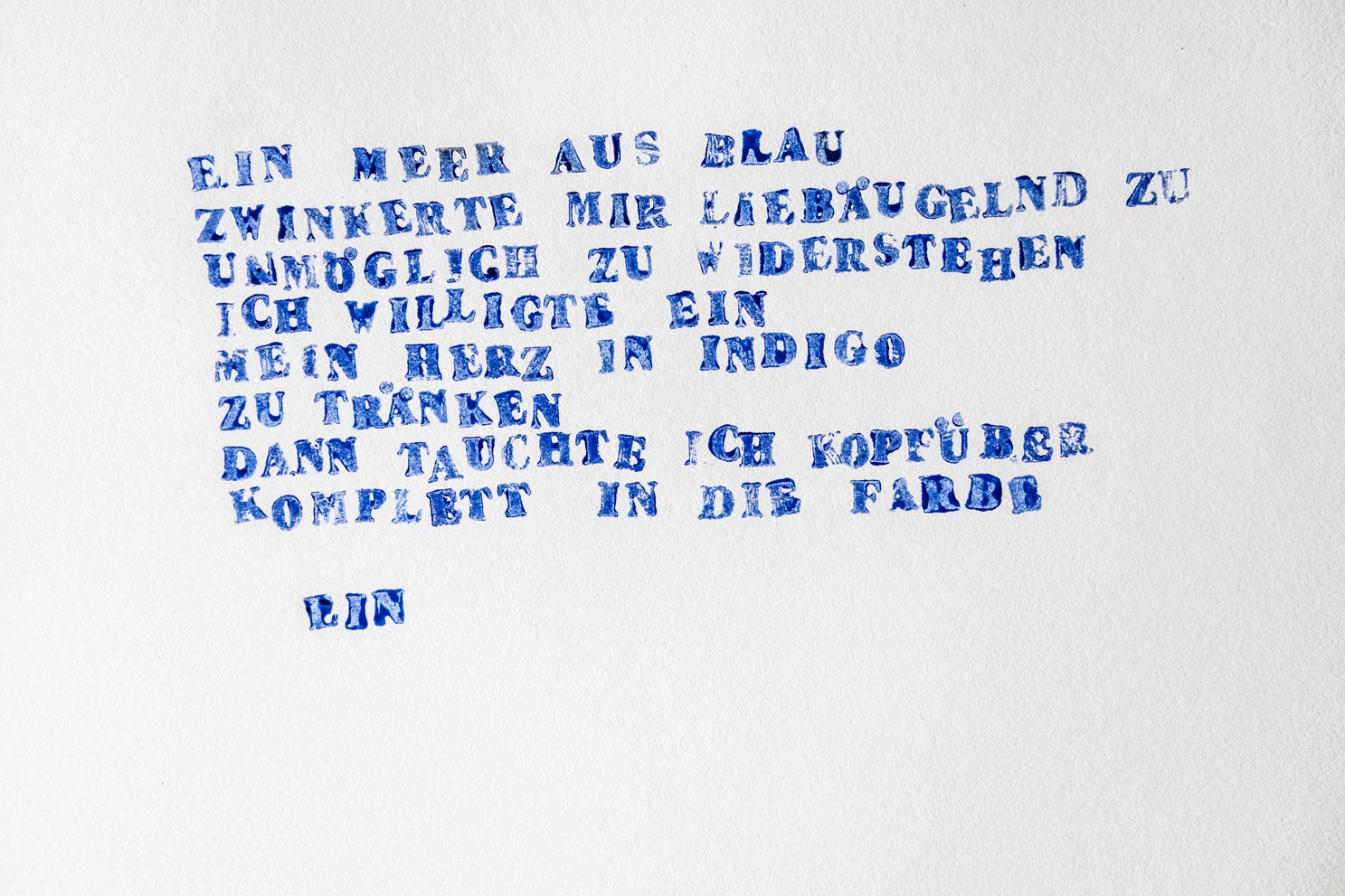 poesie, Stempel, auf Karton, Worte, Gedanken, Paperwork, tanzen, Seelenzeilen, texte, kreativ, blau, Indigo