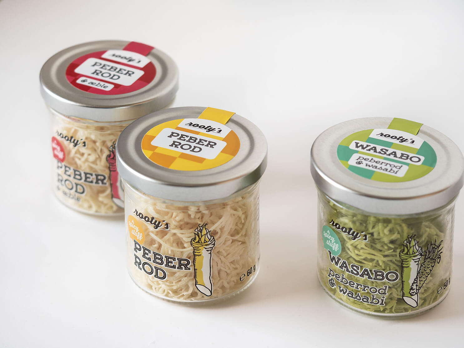 rootys, Kren, steirerkren, feldbacher fruit partners, spicy stuff, Etiketten, peberrod, dänisch, Branding, Etiketten transparent, Corporate Design, Marke, classic, Kren im Glasss