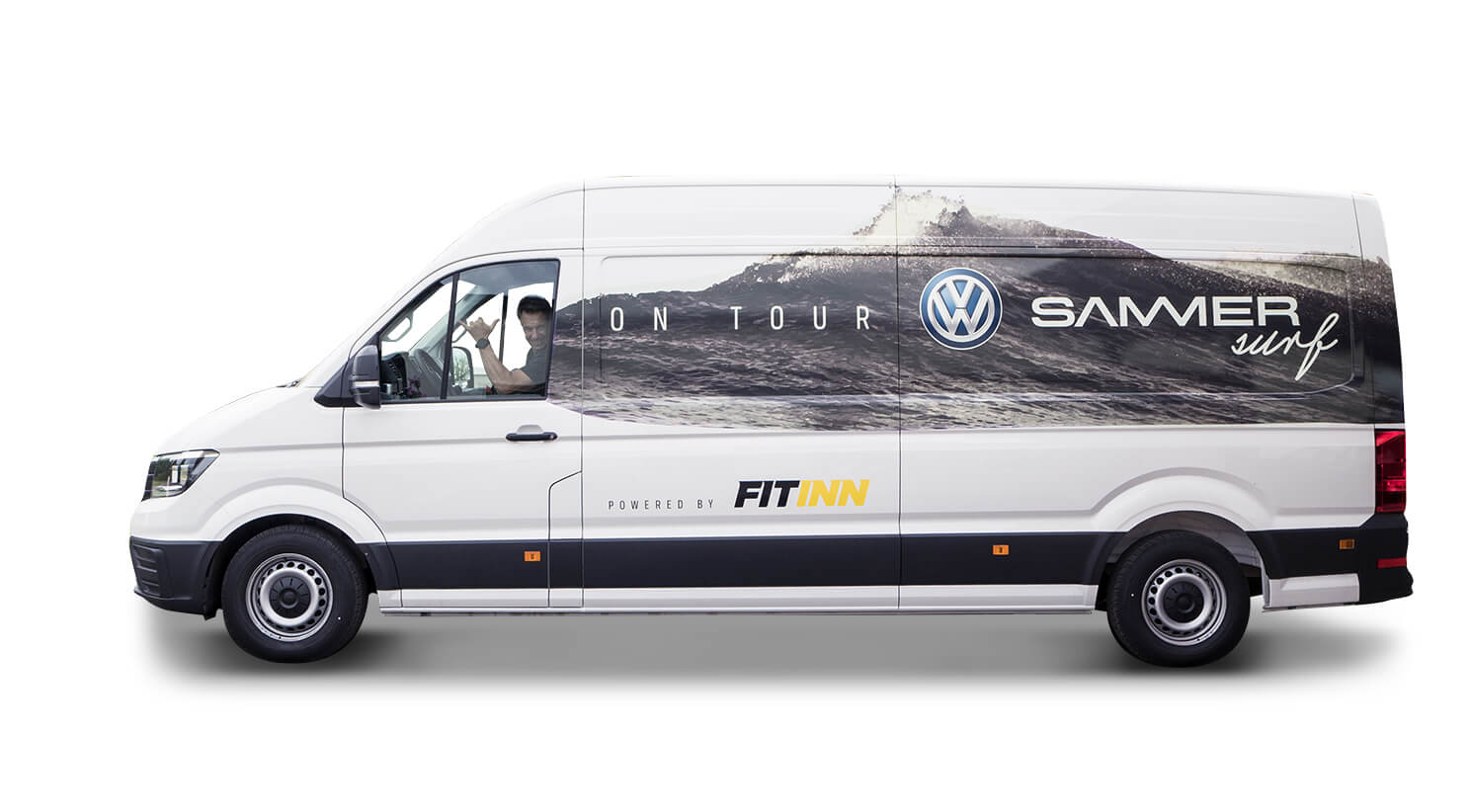 SammerSurf Tour, Tourbus, VW-Bus, Crafter, Hangloose, Surfbus, Auto Branding, Autobeklebung